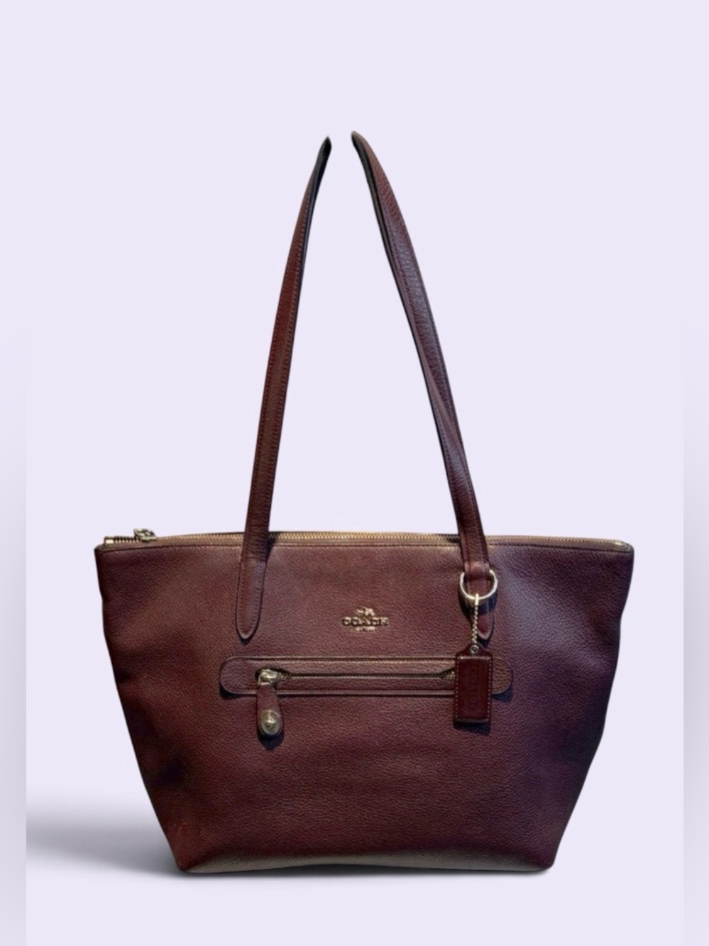 Coach Burgundy Leather Tote